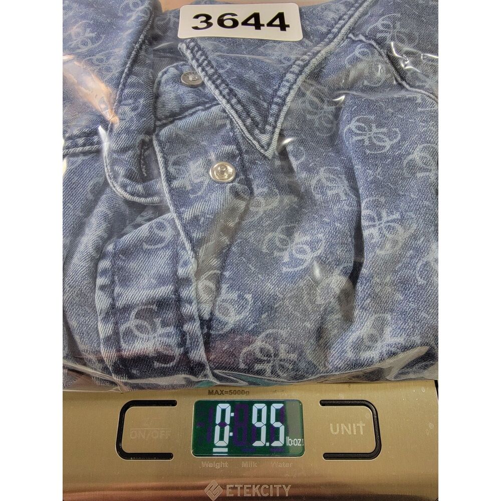 Guess Women's AOP All Over Print Long Sleeve Demin Jean Shirt - Small - Picture 6 of 6